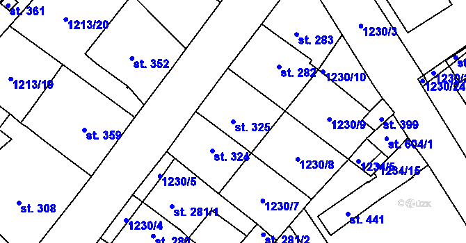 Parcela st. 325 v KÚ Brandýs nad Orlicí, Katastrální mapa
