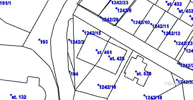 Parcela st. 461 v KÚ Brandýs nad Orlicí, Katastrální mapa