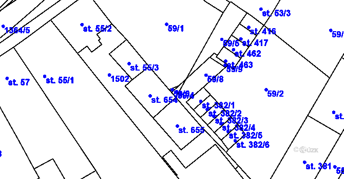 Parcela st. 59/6 v KÚ Brandýs nad Orlicí, Katastrální mapa