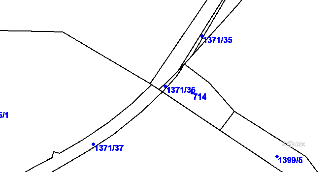 Parcela st. 1371/36 v KÚ Brandýs nad Orlicí, Katastrální mapa