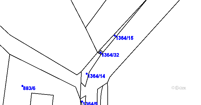 Parcela st. 1364/32 v KÚ Brandýs nad Orlicí, Katastrální mapa