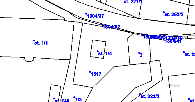 Parcela st. 1/4 v KÚ Brandýs nad Orlicí, Katastrální mapa