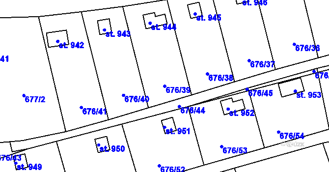 Parcela st. 676/39 v KÚ Brandýsek, Katastrální mapa