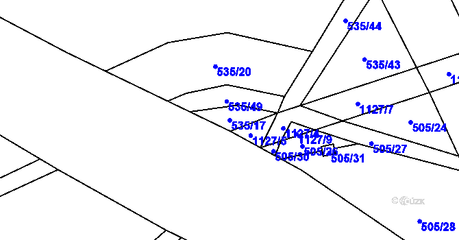 Parcela st. 535/17 v KÚ Brandýsek, Katastrální mapa
