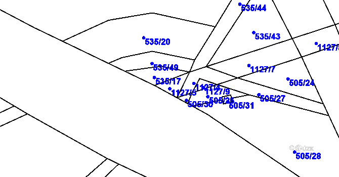 Parcela st. 1127/5 v KÚ Brandýsek, Katastrální mapa