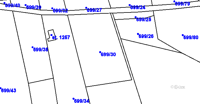 Parcela st. 699/30 v KÚ Brandýsek, Katastrální mapa