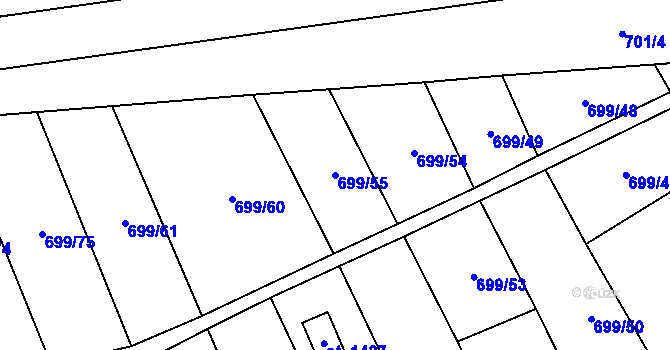 Parcela st. 699/55 v KÚ Brandýsek, Katastrální mapa