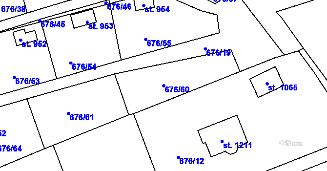 Parcela st. 676/60 v KÚ Brandýsek, Katastrální mapa