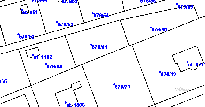 Parcela st. 676/62 v KÚ Brandýsek, Katastrální mapa