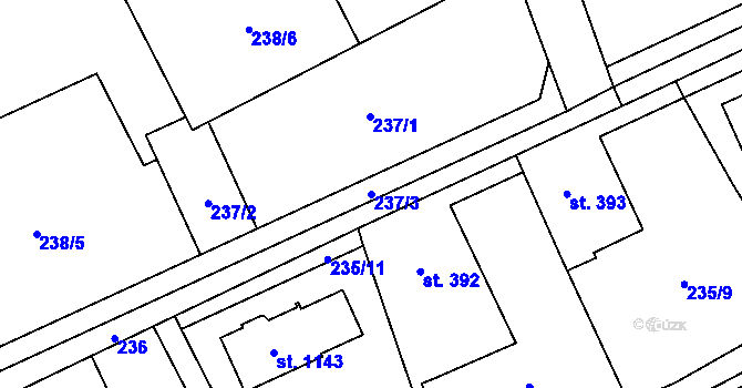 Parcela st. 237/3 v KÚ Brandýsek, Katastrální mapa