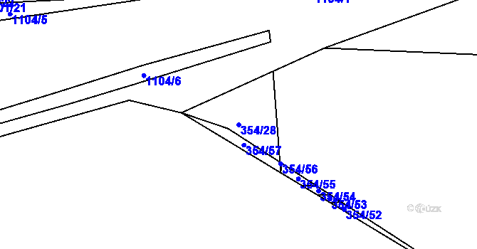 Parcela st. 354/28 v KÚ Brandýsek, Katastrální mapa