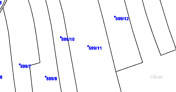 Parcela st. 599/11 v KÚ Brandýsek, Katastrální mapa