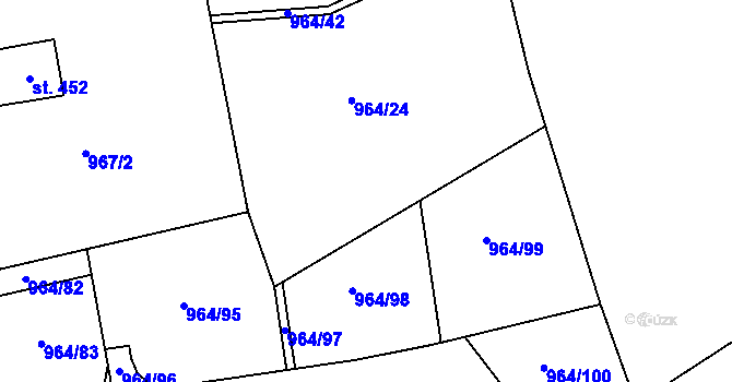 Parcela st. 964/24 v KÚ Brandýsek, Katastrální mapa