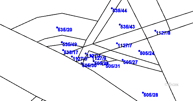 Parcela st. 1127/6 v KÚ Brandýsek, Katastrální mapa