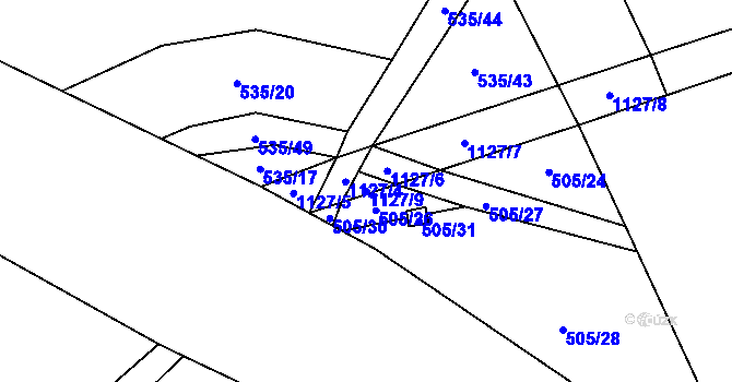 Parcela st. 1127/9 v KÚ Brandýsek, Katastrální mapa