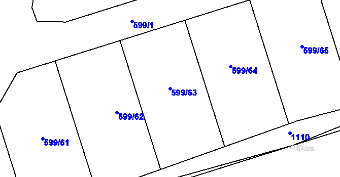 Parcela st. 599/63 v KÚ Brandýsek, Katastrální mapa