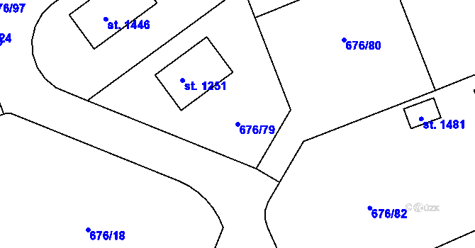 Parcela st. 676/79 v KÚ Brandýsek, Katastrální mapa