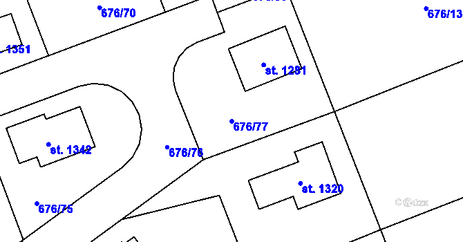 Parcela st. 676/77 v KÚ Brandýsek, Katastrální mapa