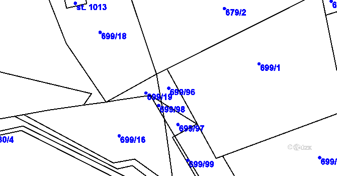 Parcela st. 699/96 v KÚ Brandýsek, Katastrální mapa