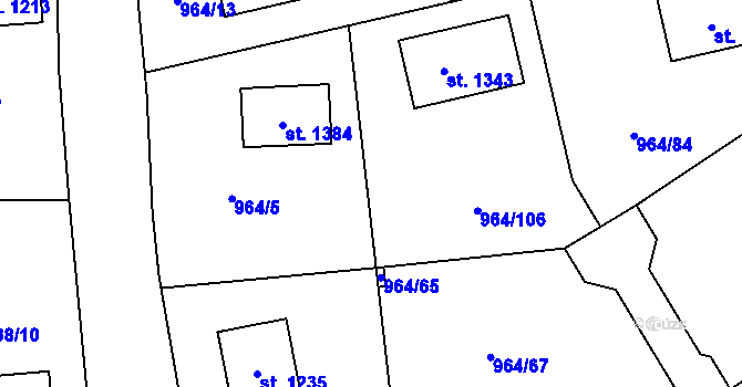 Parcela st. 964/64 v KÚ Brandýsek, Katastrální mapa