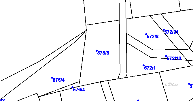 Parcela st. 575/5 v KÚ Brandýsek, Katastrální mapa