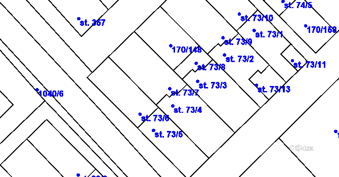 Parcela st. 73/7 v KÚ Brandýsek, Katastrální mapa