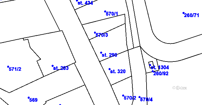Parcela st. 290 v KÚ Brandýsek, Katastrální mapa