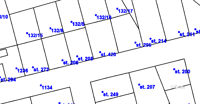 Parcela st. 420 v KÚ Brandýsek, Katastrální mapa