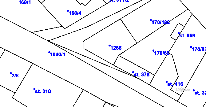 Parcela st. 439 v KÚ Brandýsek, Katastrální mapa