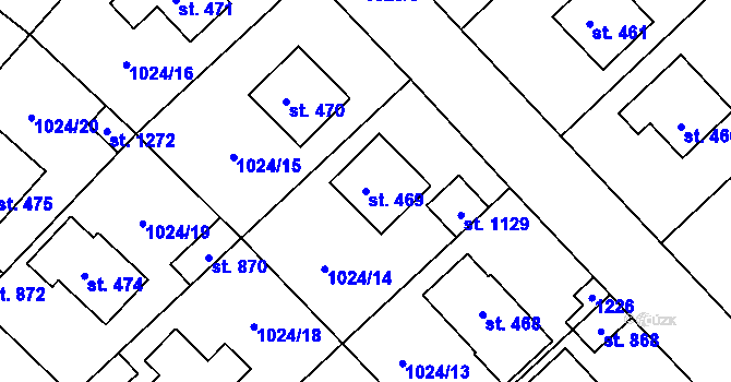 Parcela st. 469 v KÚ Brandýsek, Katastrální mapa