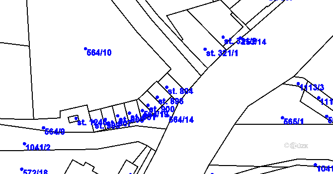 Parcela st. 804 v KÚ Brandýsek, Katastrální mapa