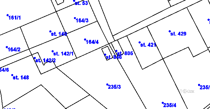 Parcela st. 846 v KÚ Brandýsek, Katastrální mapa