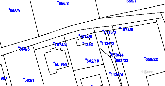 Parcela st. 884 v KÚ Brandýsek, Katastrální mapa