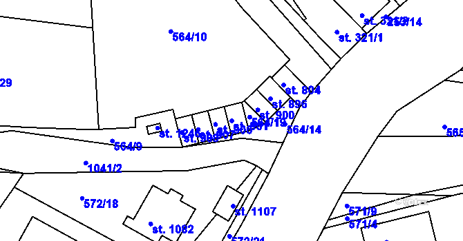 Parcela st. 901 v KÚ Brandýsek, Katastrální mapa