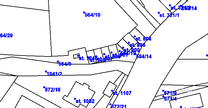 Parcela st. 906 v KÚ Brandýsek, Katastrální mapa