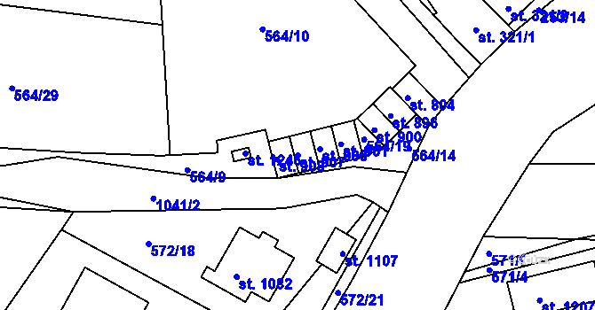 Parcela st. 907 v KÚ Brandýsek, Katastrální mapa