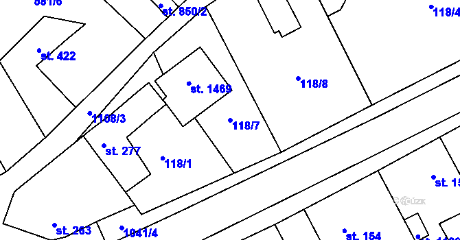Parcela st. 118/7 v KÚ Brandýsek, Katastrální mapa