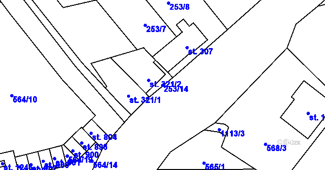 Parcela st. 253/14 v KÚ Brandýsek, Katastrální mapa