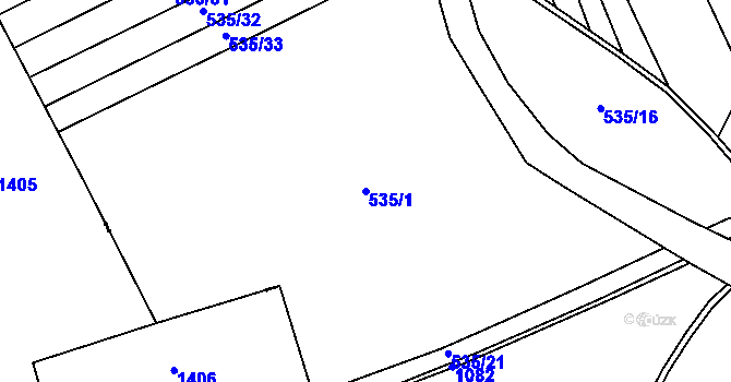 Parcela st. 535/1 v KÚ Brandýsek, Katastrální mapa