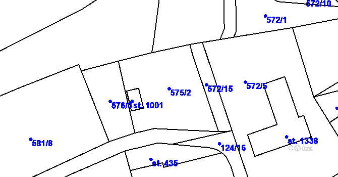 Parcela st. 575/2 v KÚ Brandýsek, Katastrální mapa