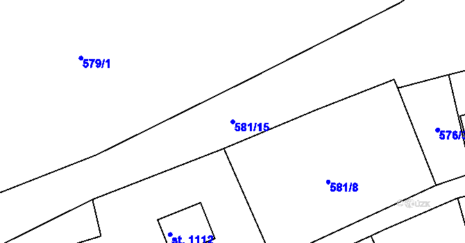 Parcela st. 581/15 v KÚ Brandýsek, Katastrální mapa