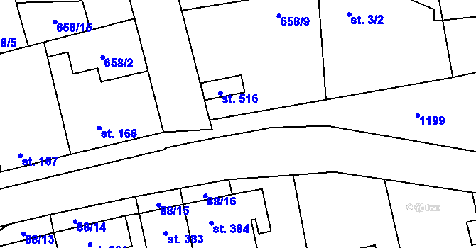 Parcela st. 658/31 v KÚ Brandýsek, Katastrální mapa