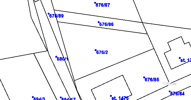Parcela st. 676/2 v KÚ Brandýsek, Katastrální mapa