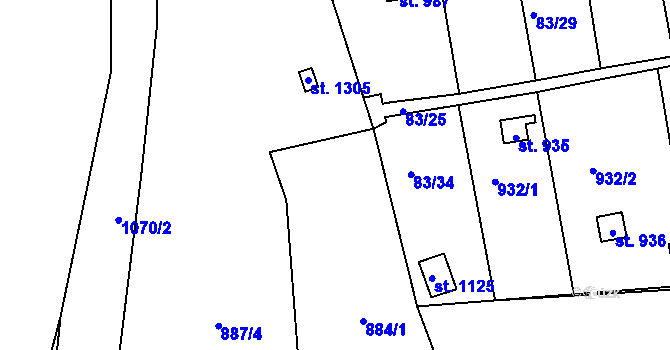 Parcela st. 884/2 v KÚ Brandýsek, Katastrální mapa
