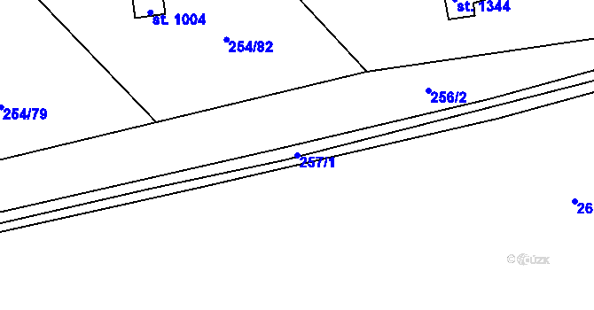 Parcela st. 257/1 v KÚ Brandýsek, Katastrální mapa