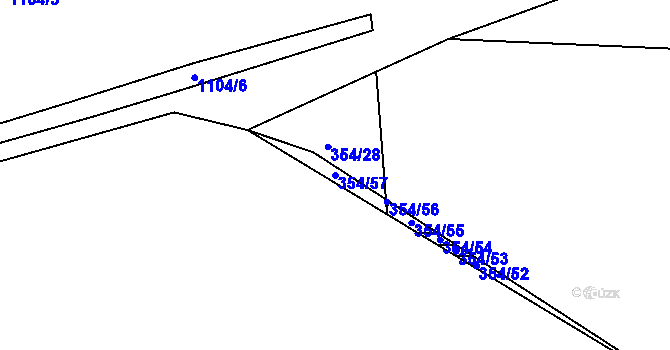 Parcela st. 354/57 v KÚ Brandýsek, Katastrální mapa