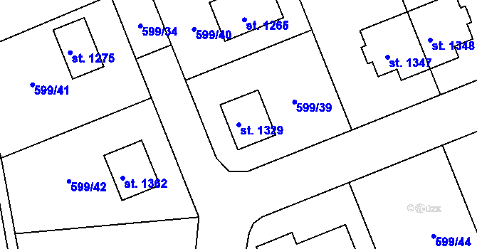Parcela st. 1329 v KÚ Brandýsek, Katastrální mapa