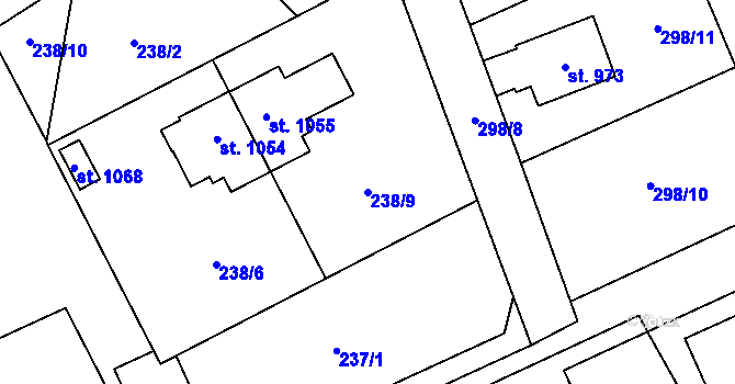 Parcela st. 238/9 v KÚ Brandýsek, Katastrální mapa