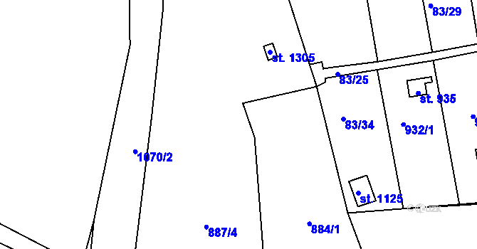 Parcela st. 1117/19 v KÚ Brandýsek, Katastrální mapa