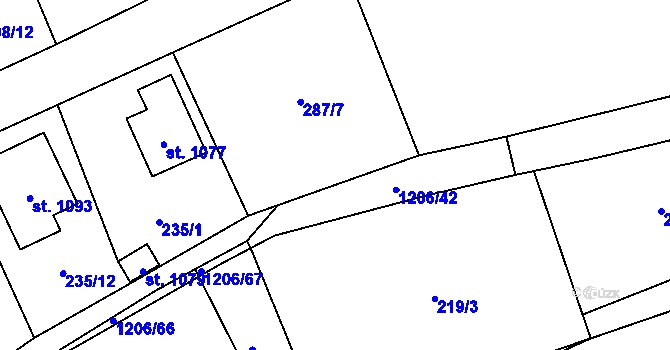 Parcela st. 219/5 v KÚ Brandýsek, Katastrální mapa